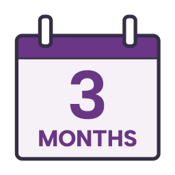 3 months calendar icon.
