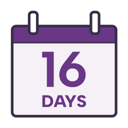 16 days calendar icon.