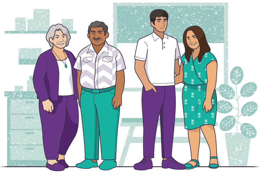 Patients and caregivers together.