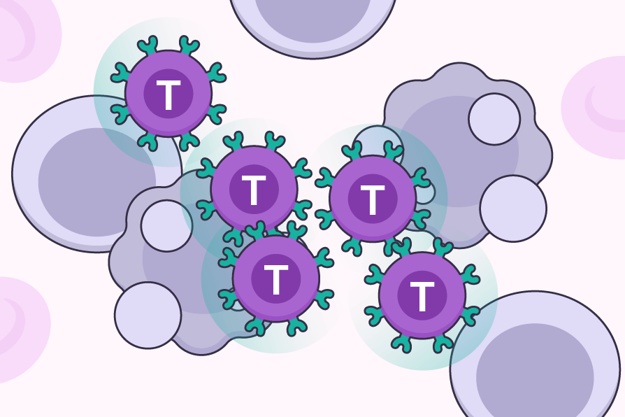 Cancer cells destroyed by CAR T cells.