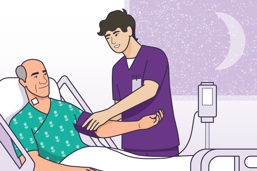 Patient monitored closely by a treatment team member.