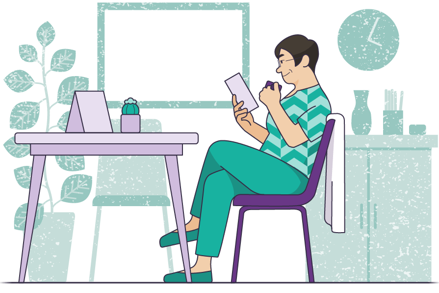 A caregiver practicing self-care.